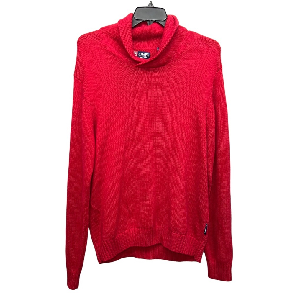 Chaps Sweater Men’s Size XLT Red Long Sleeve Casual Modern